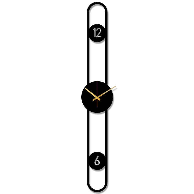 Geometric Long Metal Wall Clock