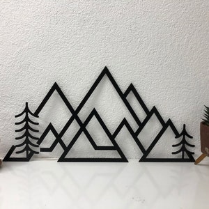Mountain Metal Wall Art, Minimalist Home Decor Wall Art for Gallery, Metal Wall Decoration for Exterior, Mountain Landscape Artwork Piece