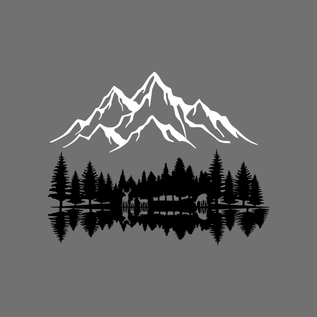 Mountain and Forest Metal Wall Art, Hill and Trees Metal Wall Decor