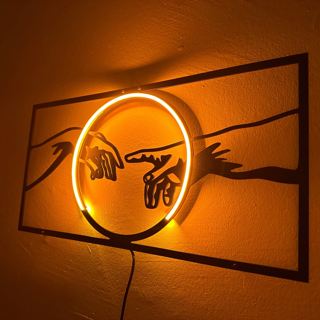 The Creation of Adam Metal Wall Art, Neon Sign, Creazione Di Adamo