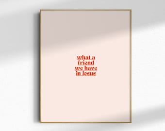 What A Friend We Have In Jesus: Pink Modern Hymn Art (Digital Download)
