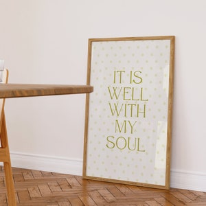 It Is Well With My Soul - DIGITAL PRINT - Modern Christian Wall Art - Minimalist Christian Wall Decor - Minimalist Wall Print