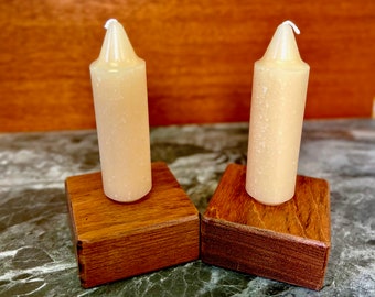 Wooden Candle Holder - Holds 2 Sizes of Candles