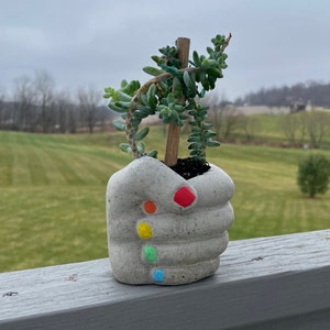 Concrete Planter / Unique Planters / Art Planter / Cement Hand Pot / Succulent Planter / Street Art Vase / Pen Holder / Funny Plant Pot