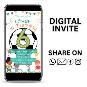 Children&#39;s Football Birthday Invitation: Personalized Digital Party Invite