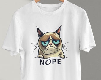Camiseta de gato "Nope": divertida y gruñona