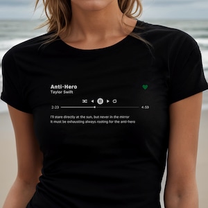 Personalized Song Shirt, Ladies Fit, Custom Song, Artis, Lyrics & Timings, Favourtie Song Tee, Gift for Her, Music Lover T-Shirt
