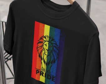 Pride Lion T-Shirt: LGBTQ Rainbow Rights Unisex Tee
