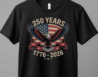 250 Years of Freedom 1776-2026 Vintage Flag T-Shirt | 250th USA Independence