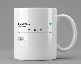Personalized Song Lyric Mug: Custom Music Gift, 11oz White Ceramic