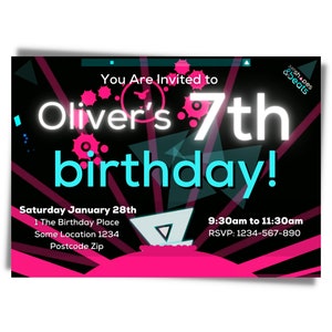 Just Shapes & Beats, Digital Invitation, Personalised Party Invite, Digital/Printable