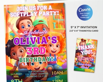 EDITABLE Softplay Party Invitation, Indoor Play, Birthday Party, Personalized Instant Download, Print, Share, Send