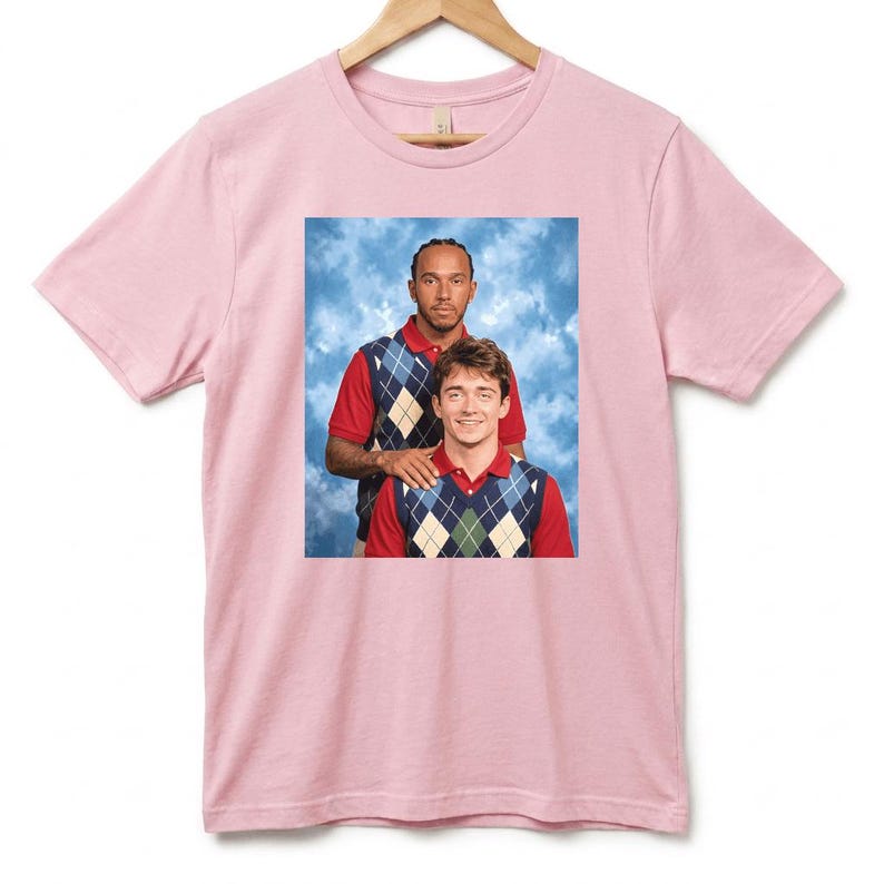 Lewis & Charles Awkward 1990s School Photo T-Shirt, Vintage Yearbook Style Formula Racing Fan Tee image 12