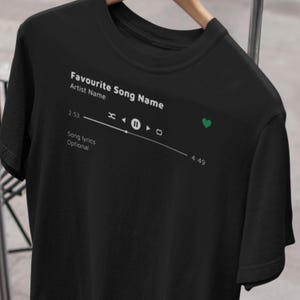 Personalized Song Lyrics T-Shirt: Music Player Design