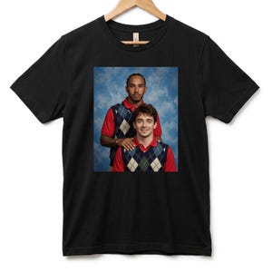 Lewis & Charles Awkward 1990s School Photo T-Shirt, Vintage Yearbook Style Formula Racing Fan Tee image 1