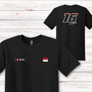 Charles Leclerc Signature Series F1 T-Shirt, Front & Back - Exclusive Monégasque Racing Design