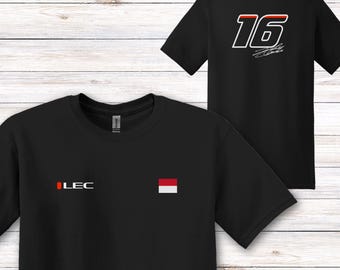 Charles Leclerc Signature Series F1 T-Shirt, Front & Back - Exclusive Monégasque Racing Design