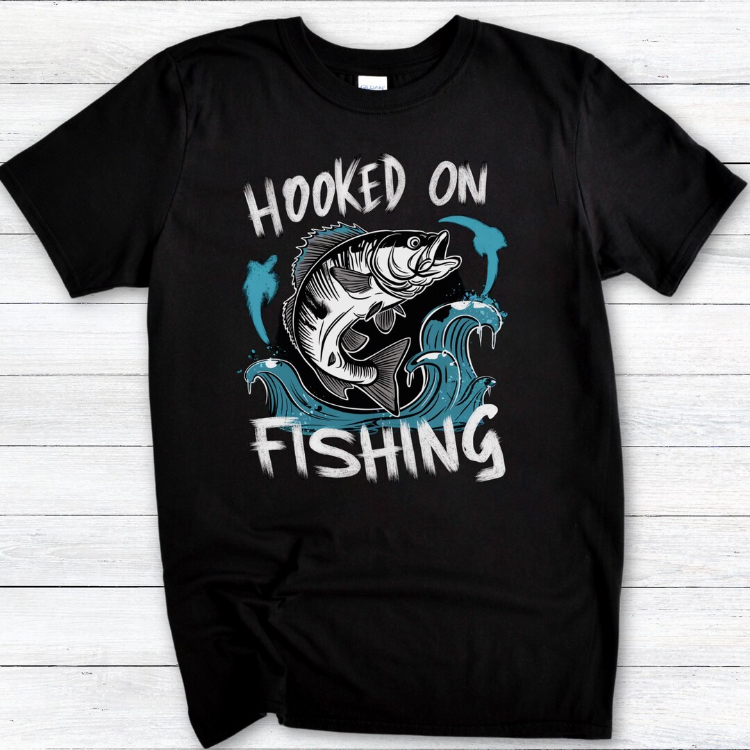 Hooked on Fishing T-shirt: Summer Outdoor Adventure Wear - Etsy