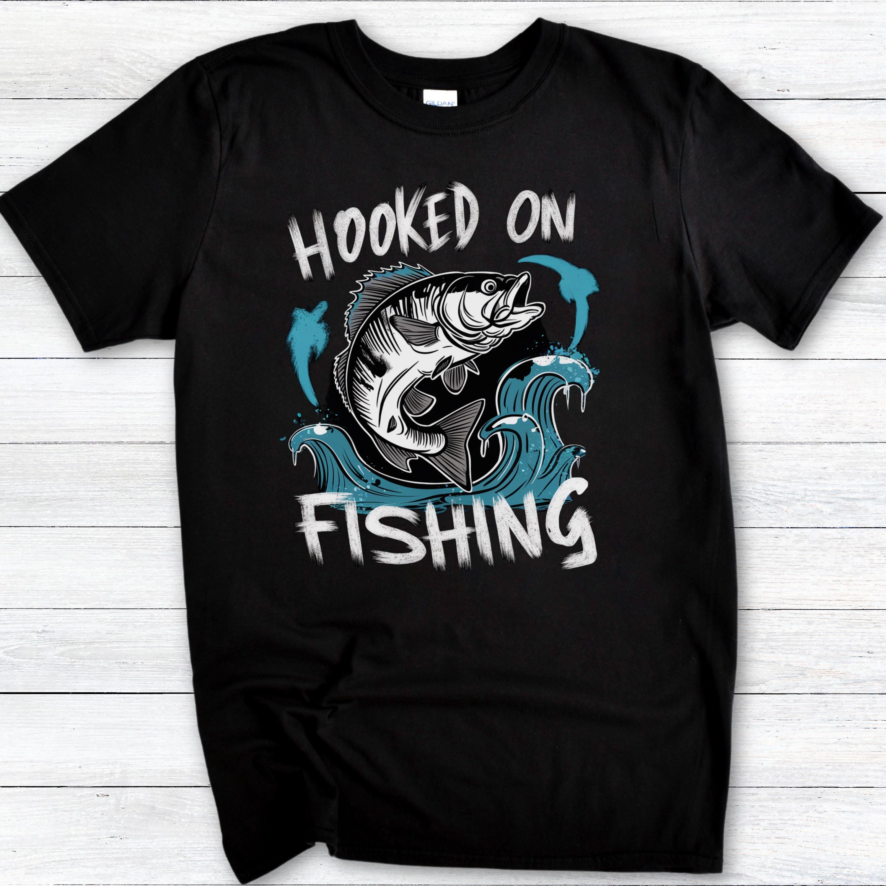 Hooked on Fishing T-shirt: Summer Outdoor Adventure Wear - Etsy