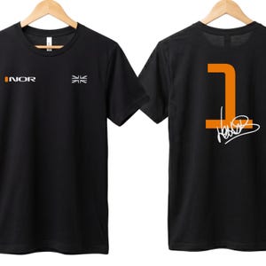 Lando Norris Signature Series F1 T-Shirt, Front & Back - Exclusive British Racing Design 2026