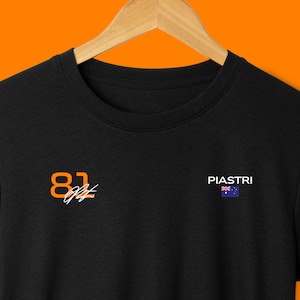 Oscar Piastri T-Shirt, Formula 1 Racing Tee, Australian Flag, PIA, F1 Fans, F1 Gift, Number 81 - Unisex Softstyle T-Shirt