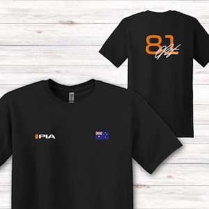 Oscar Piastri Signature Series F1-shirt, nummer 81 op achterkant - exclusief Australian Racing Design-T-shirt