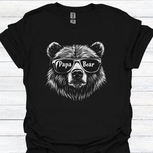 T-shirt Papa Bear – Cool Dad Bear met tintenontwerp
