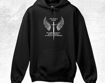 Brandon Sanderson Hoodie, Life Before Death Quote, Way of Kings, Brandon Sanderson Gift, Military, Motivational Hooded Sweatshirt