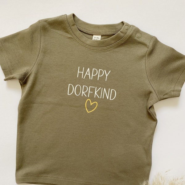 Statement T-Shirt Kleinkinder | Happy Dorfkind | Geschenk | Baby T-Shirt | Minime