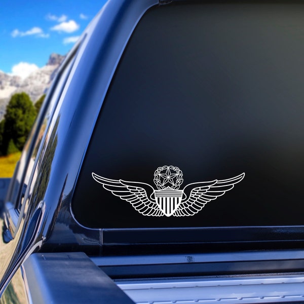 Master Aviator Army Wings Vinyl Decal, Army, Truck Decal, Car Decal