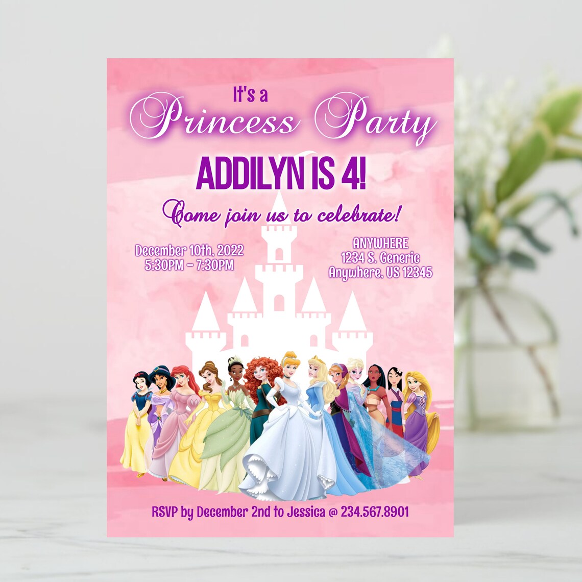 EDITABLE & PRINTABLE Princess Invitation - Etsy