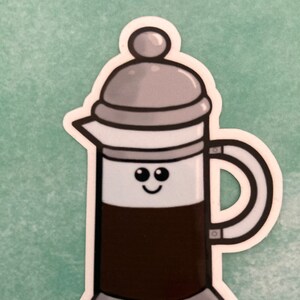 Cute French Press Clear Vinyl Sticker
