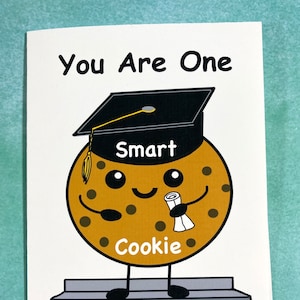 Divertida tarjeta de felicitación de graduación / Eres una galleta inteligente / Felicidades