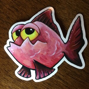 Bored Piranha Waterproof Vinyl Sticker