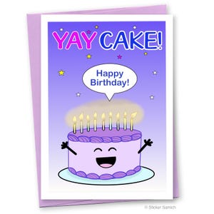 Yay Cake! Cartão de aniversário fofo para ela ou para ele