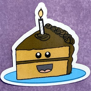 Sticker mignon gâteau d'anniversaire