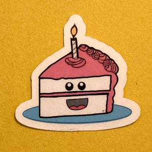 Bonita pegatina para tarta de cumpleaños con glaseado rosa