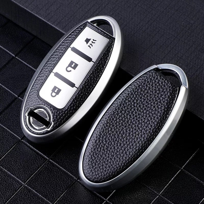3pcs/set Tpu Key Fob Case Cover + White Embossed Car Keychain With