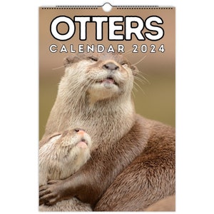 Otters Wall Calendar 2024, Cute Gift Idea For Otter Lovers!