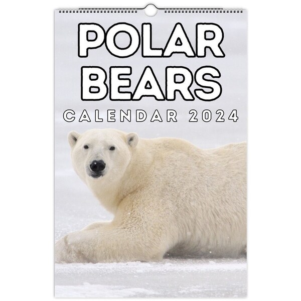 Polar Bears Wall Calendar 2024, Cute Gift Idea For Polar Bear Lovers!