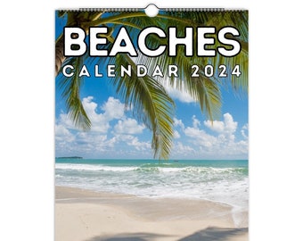 Beaches Wall Calendar 2024, Beautiful Gift Idea For Beach & Sea Lovers!