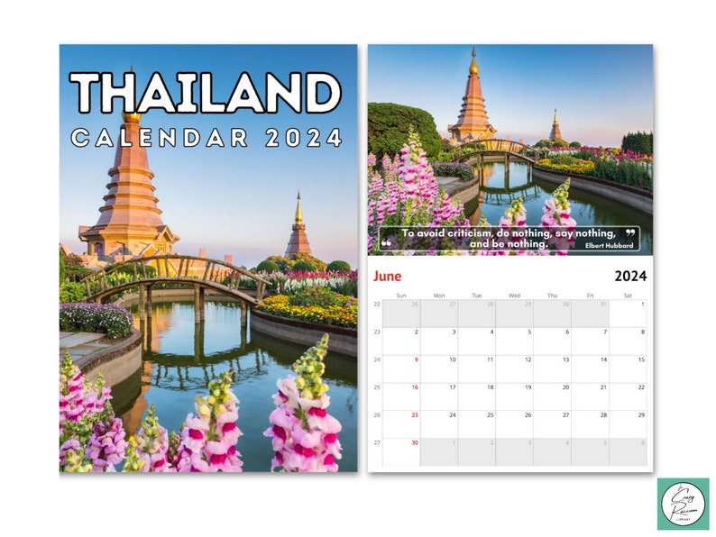 Thailand Wall Calendar 2025, Thailand Gift, Great Gift Idea for