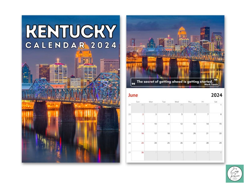 Kentucky Wall Calendar 2024, Great Gift Idea for Kentucky State Lovers