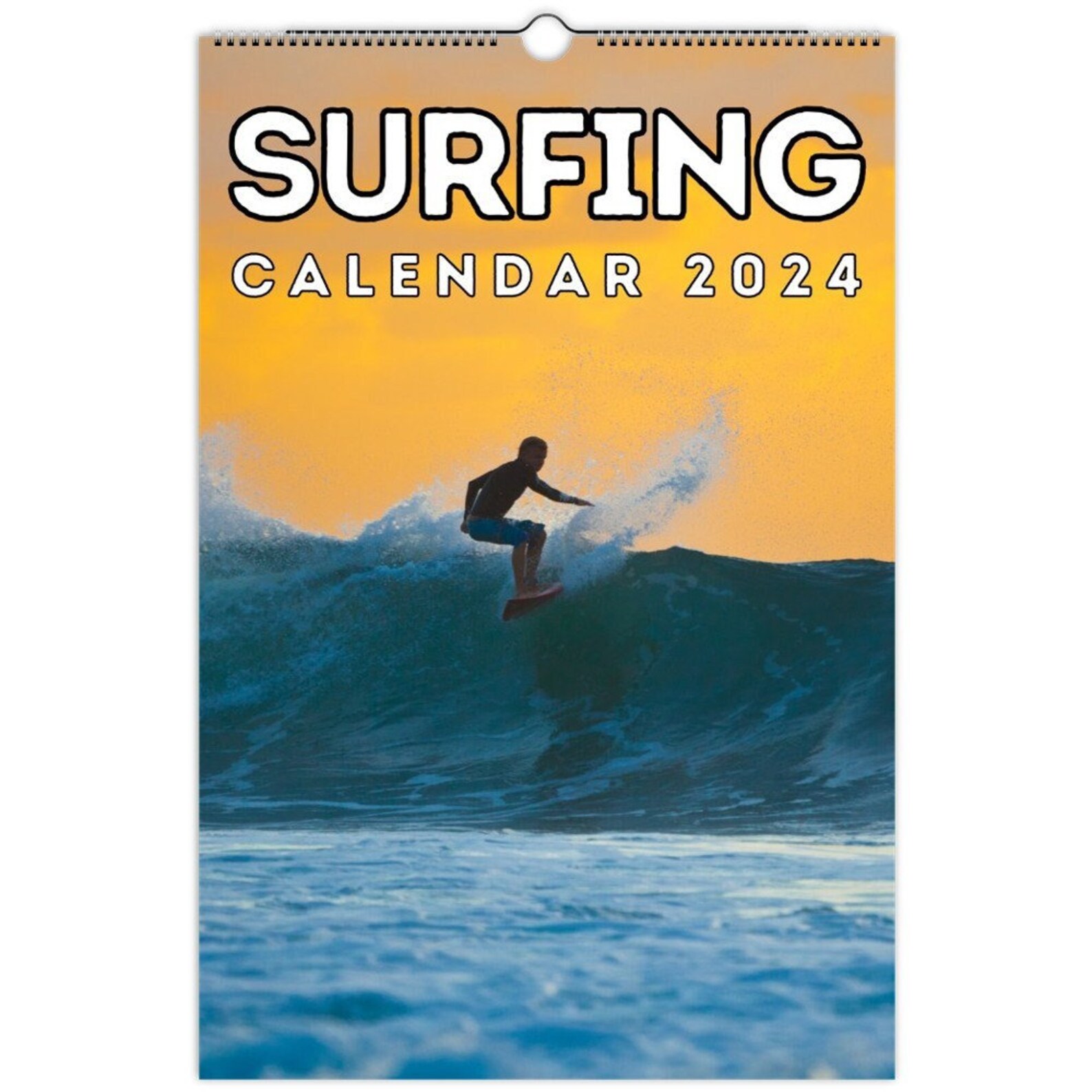 Surfing Wall Calendar 2024, Surfing Gifts, Great Gift Idea for Surfers
