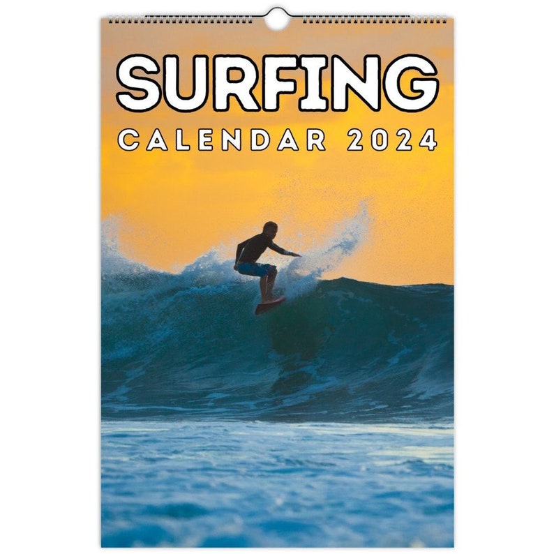 Surfing Wall Calendar 2024, Surfing Gifts, Great Gift Idea for Surfers