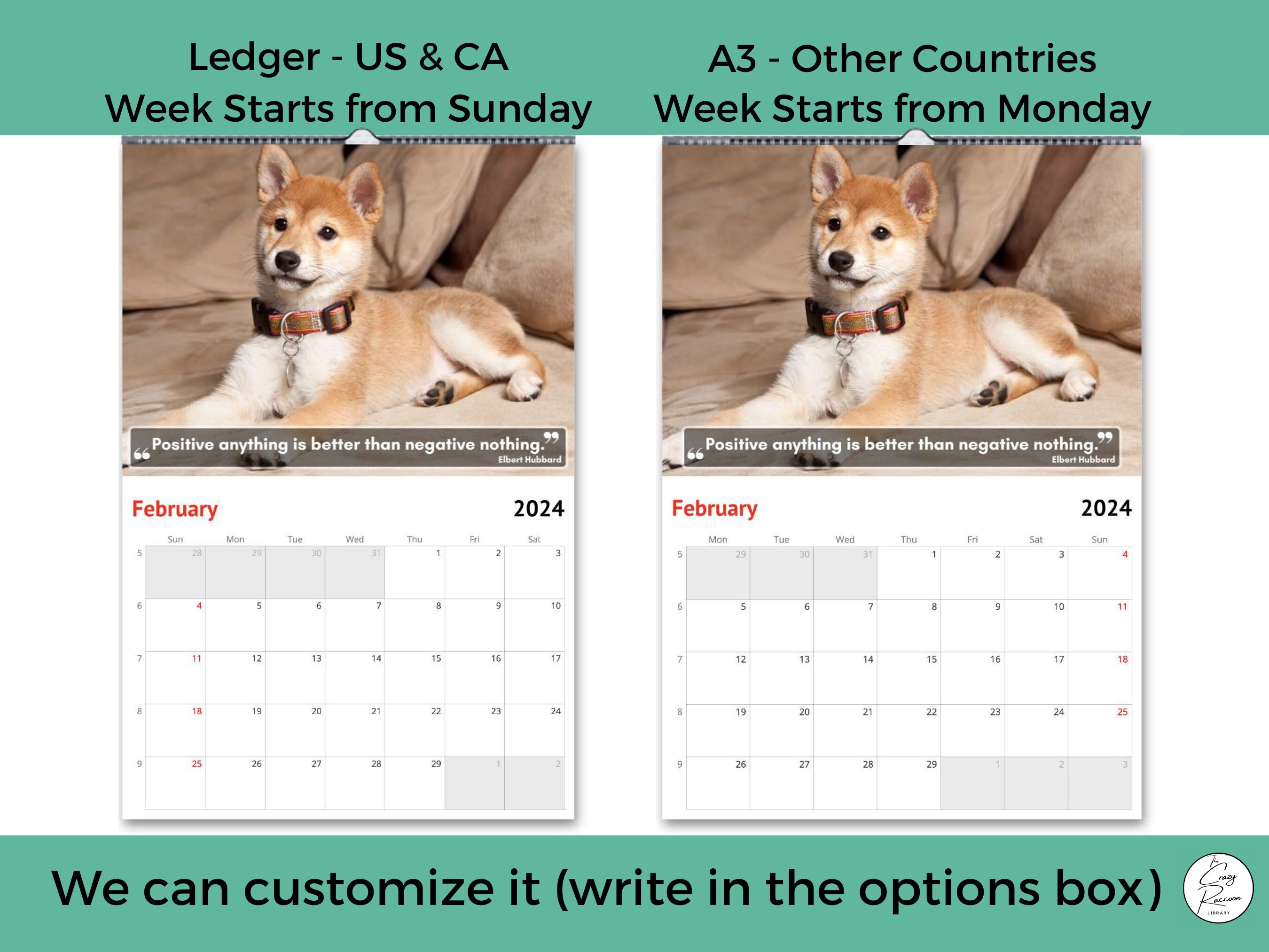 Shiba Inu Puppies Wall Calendar 2024, Cute Gift Idea for Shiba Inu Dog