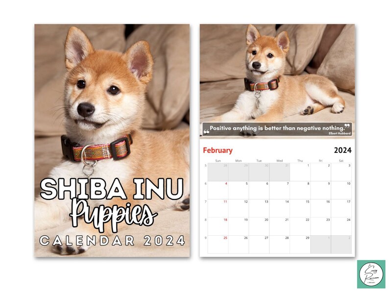 Shiba Inu Puppies Wall Calendar 2025, Cute Gift Idea for Shiba Inu Dog