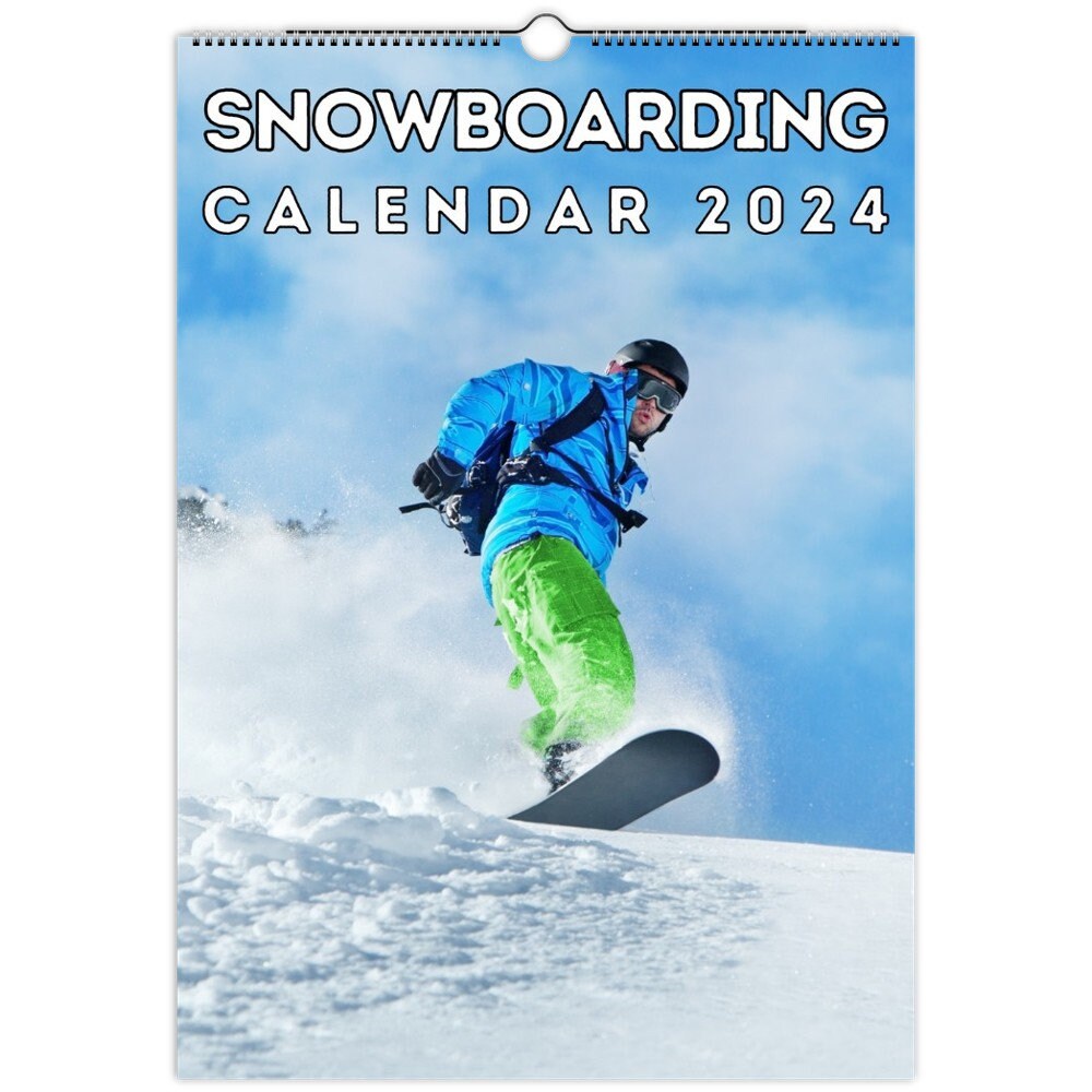 Snowboarding Wall Calendar 2024, Great Gift Idea for Snowboarders Etsy