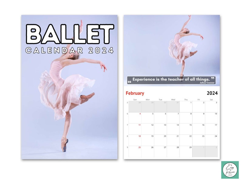 Ballet Wall Calendar 2024, Great Gift Idea for Ballet Lovers & Dancers