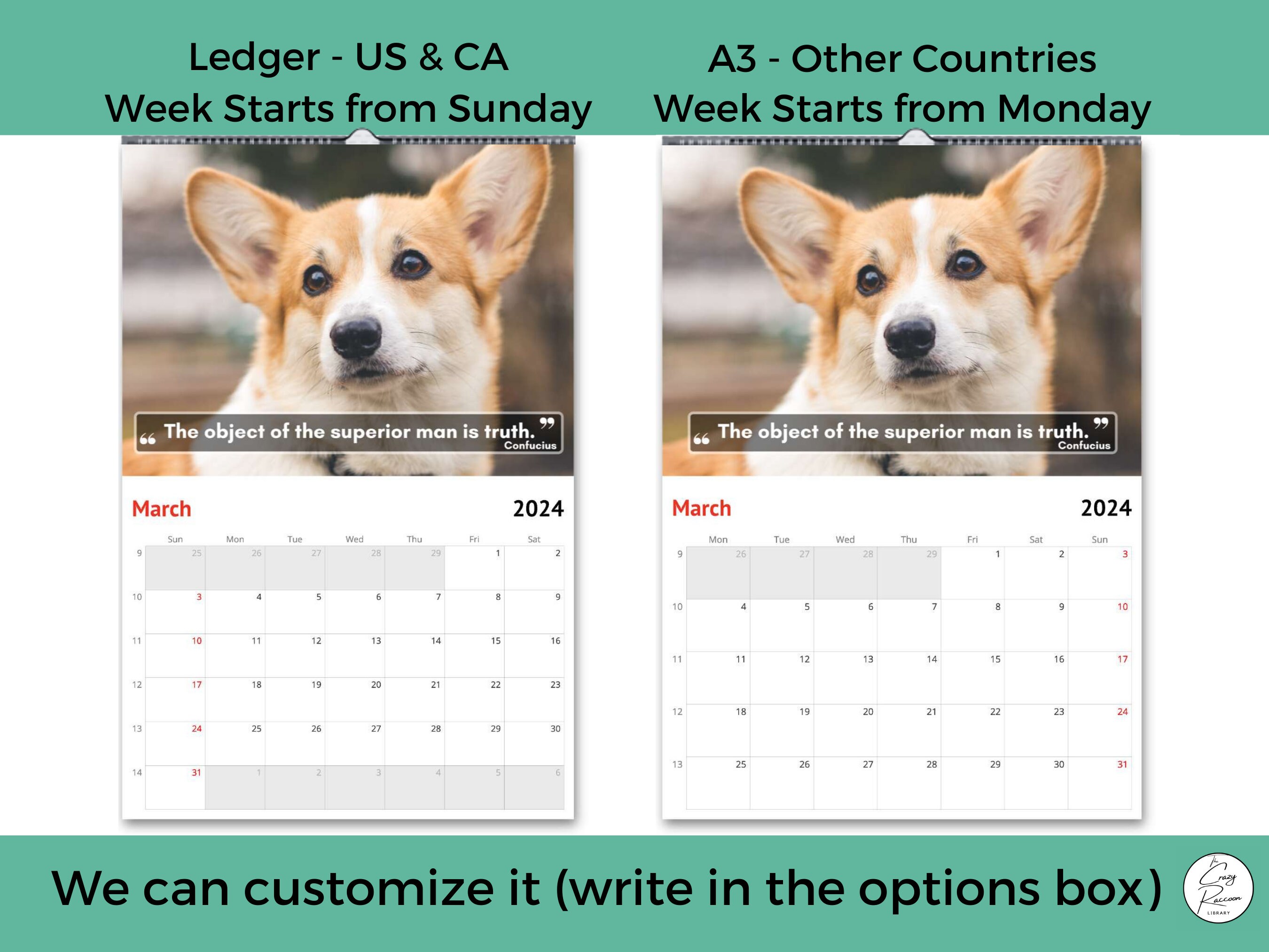 Calendar 2024, Cute Gift Idea for Dog Lovers & Owners Etsy
